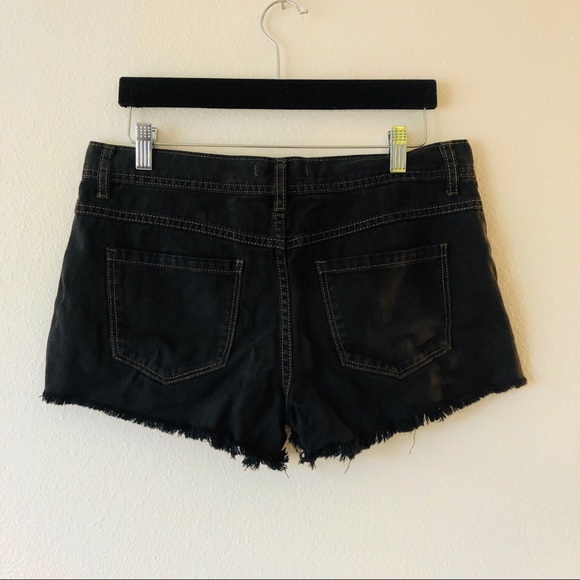 Free people | Black Denim Shorts - Picture 2 of 3